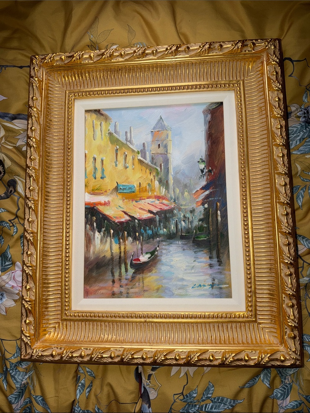 Ryan Mitchell Signed Original Oil on Canvas Venice Canal Painting Framed / NEW